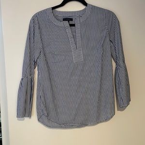 Jcrew blue/white striped blouse. size 0